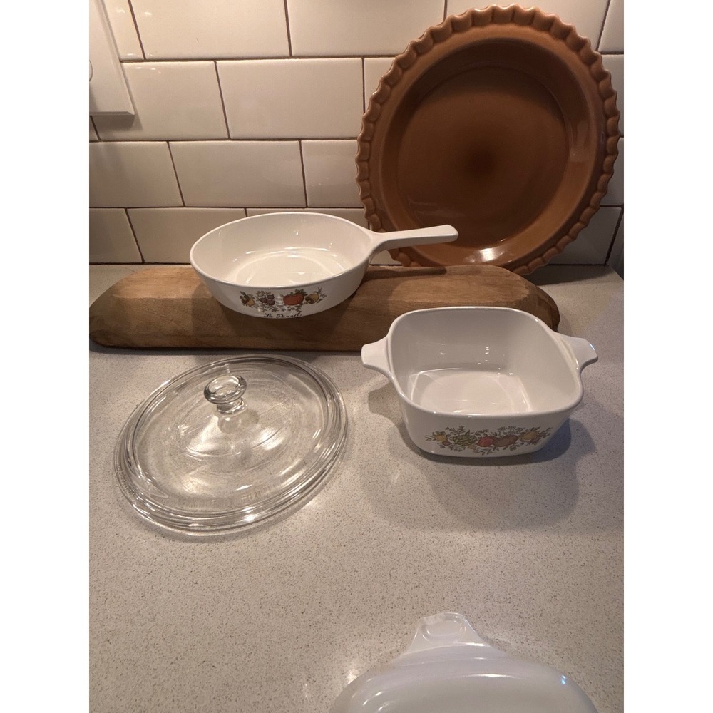 Vintage 3 Piece Corning Ware "Spice O Life "Skillet P-83-B and Casserole P-43-